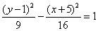 (y-1)^2/9-(x+5)^2/16 = 1